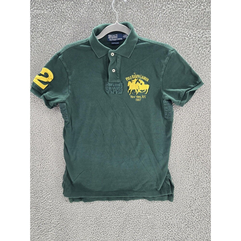 Polo Ralph Lauren Shirt Mens Small Green Custom Fit Big Pony 1967 Polo NYC 2